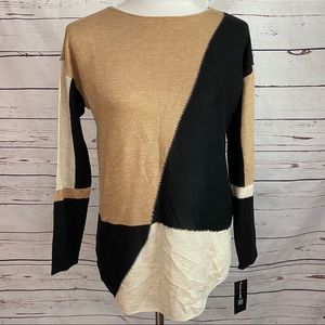 NWT INC Black, Tan, & Cream Sweater Size PP